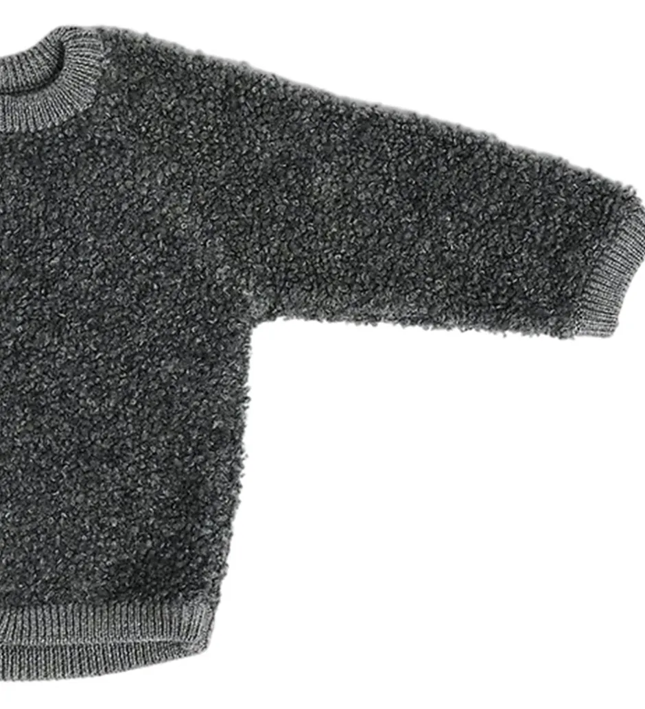 Børn Smallstuff Cardigan m Lynlås - Uld - Grey Melange