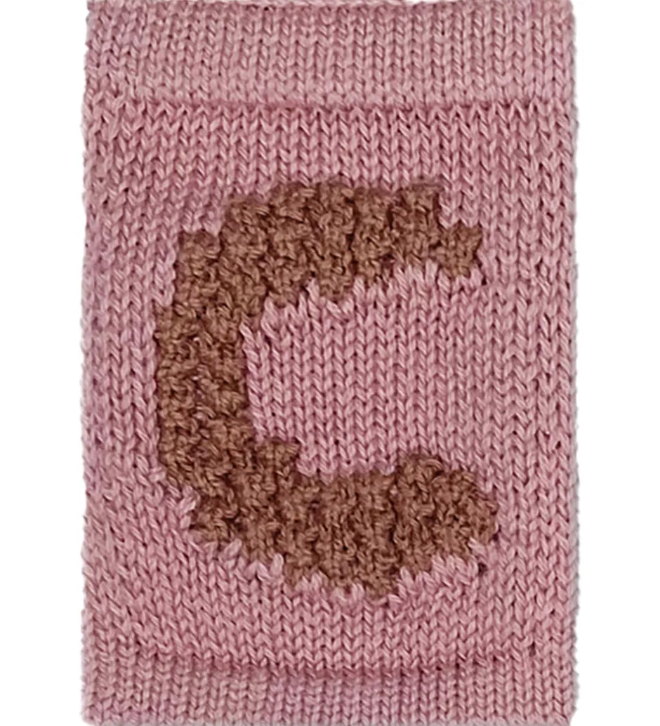 Flagranker*Smallstuff Strikket Bogstav - C - Rosa Alfabet