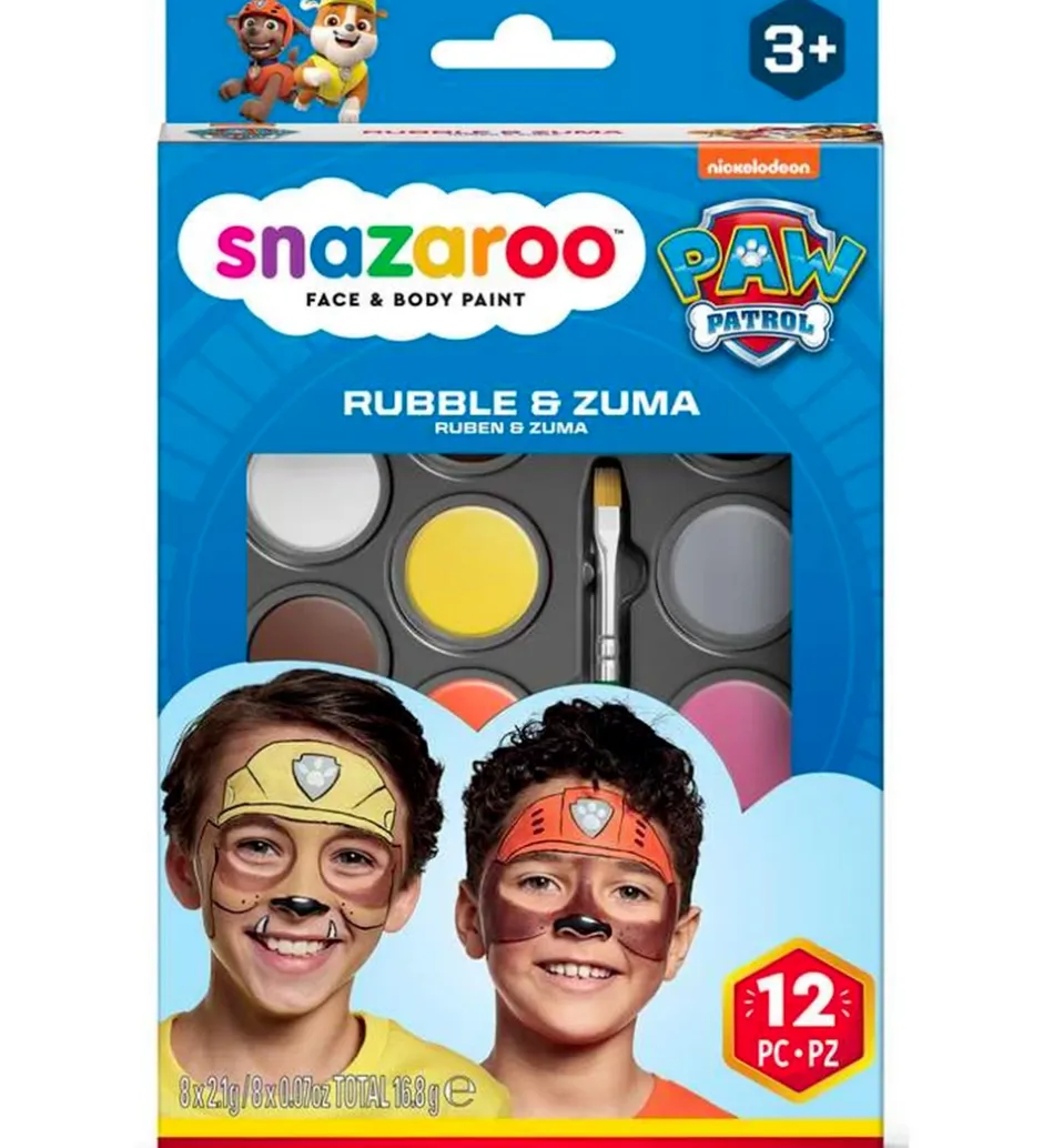 Sminke*Snazaroo Ansigtsmaling - 8 Farver - Paw Patrol Rubble & Zuma