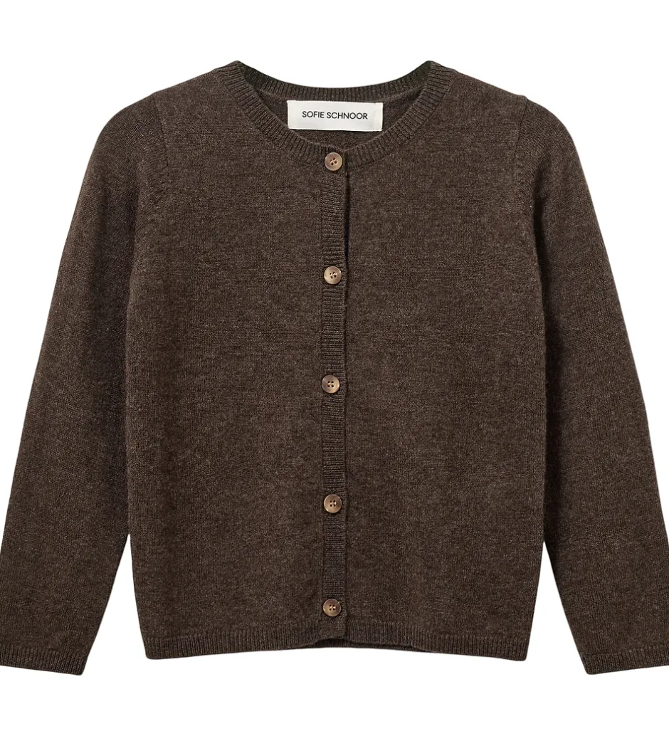 Børn Sofie Schnoor Cardigan - Strik - Uld - Cisse - Brown Fudge