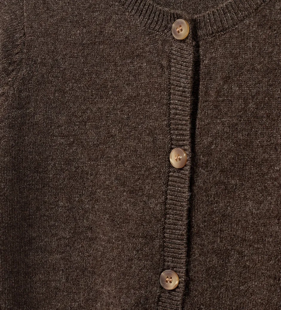 Børn Sofie Schnoor Cardigan - Strik - Uld - Cisse - Brown Fudge