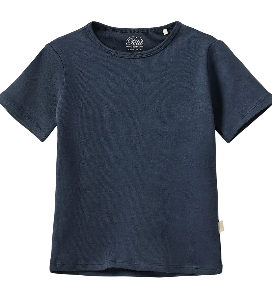 Børn Sofie Schnoor T-shirt - Rib - Dark Blue