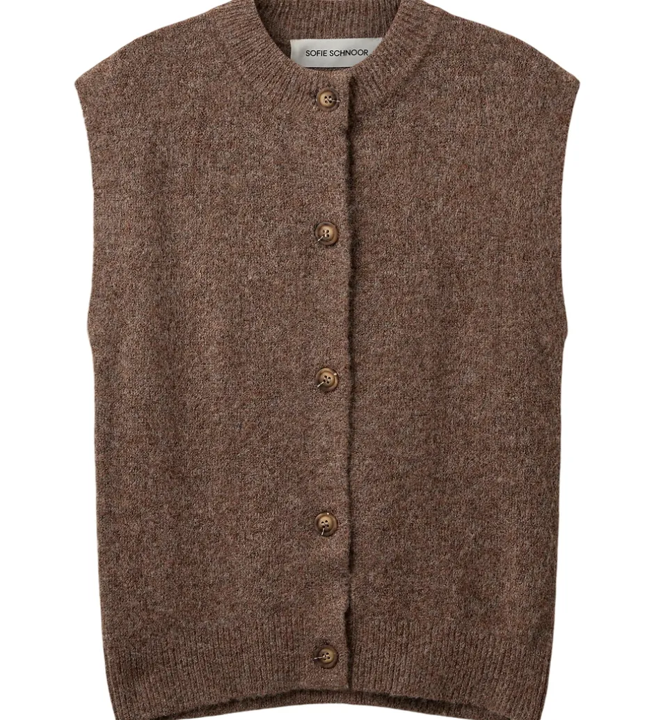 Børn Sofie Schnoor Vest - Strik - MagSY - Brown Melange