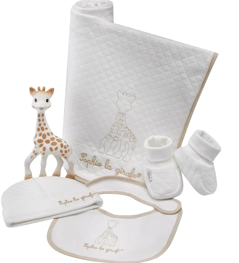 Bideringe|Savlesmække*Sophie la Girafe Gaveæske - My Birth Outfit - So Pure