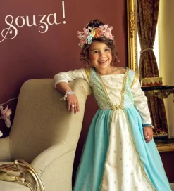 Udklædningstøj*Souza Udklædning - Prinsesse - Josephina - Hvid/Blå