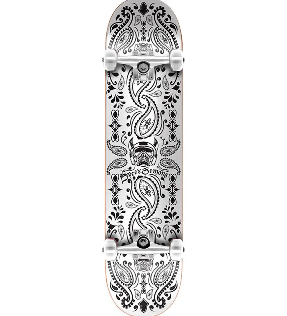 Skateboards*Speed Demons Skateboard - 8'' - Bandana Komplet - Hvid