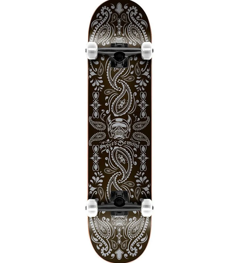Speed Demons Skateboard - 7.75'' - Bandana Komplet - Sort/Grå