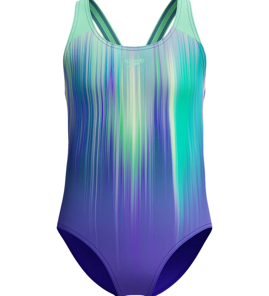 Svømmetøj|Svømning*Speedo Badedragt - Digi Placement Splashback - Grøn/Lilla
