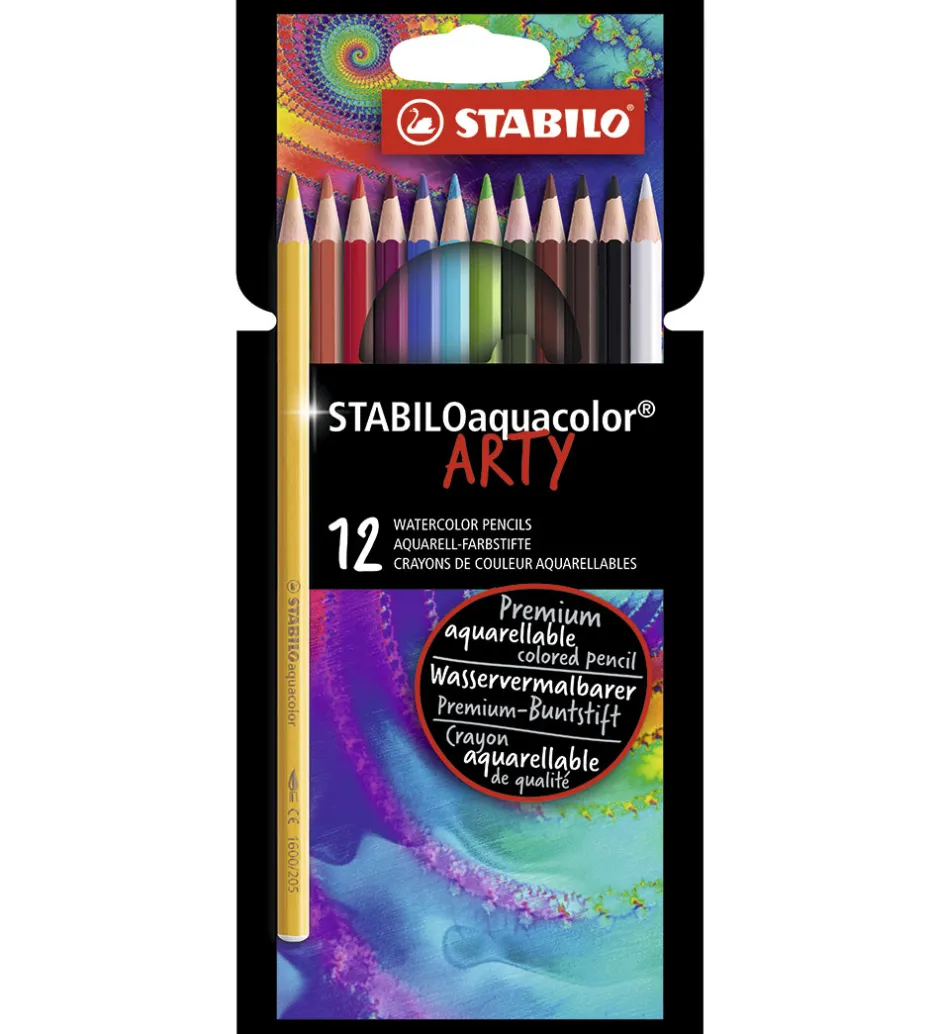 Tuscher Og Farver|Skriveredskaber*Stabilo Farveblyanter - Aquacolor Arty - 12 stk. - Multifarvet