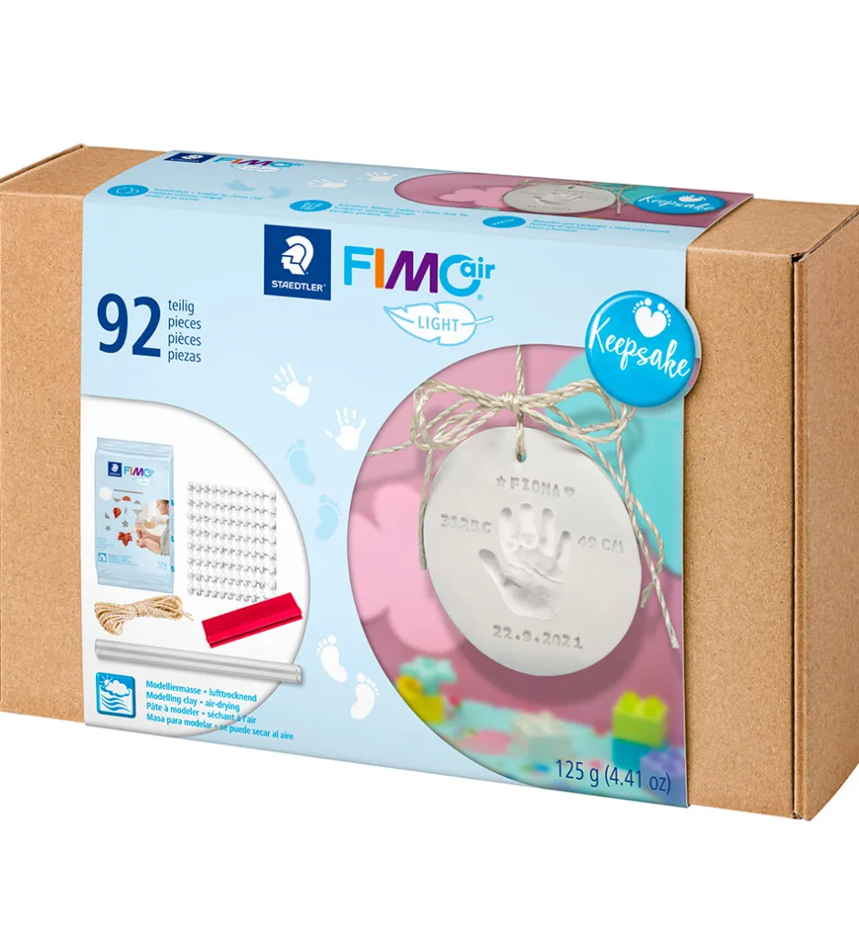 Modellervoks*Staedtler FIMO Kreasæt - Hånd/Fod Tryk - 92 dele
