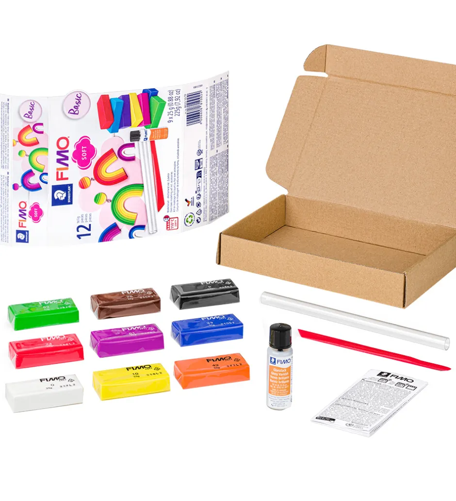 Modellervoks*Staedtler FIMO Modellervoks m. Værktøj - Soft - 12 Dele - 9x25 g