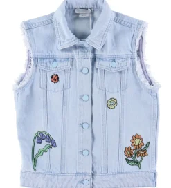 Børn Stella McCartney Kids Denimvest - Lyseblå m. Broderi