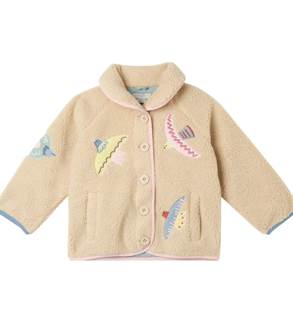 Fleece*Stella McCartney Kids Fleecejakke - Beige m. Fugle