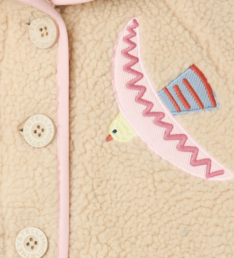 Fleece*Stella McCartney Kids Fleecejakke - Beige m. Fugle
