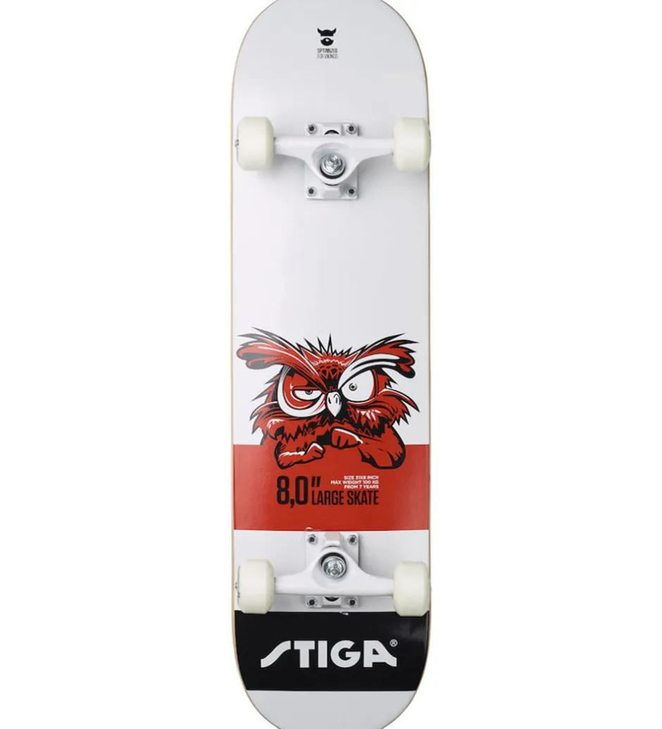 Skateboards*Stiga Skateboard - 8.0 - Hvid m. Ugle