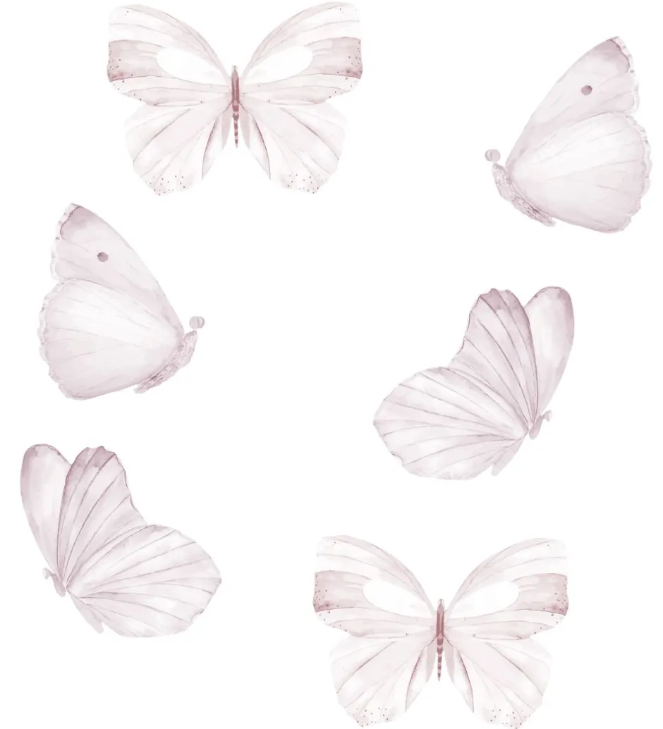 Wallsticker*Thats Mine That's Mine Wallstickers - Sommerfugle - 6stk - White