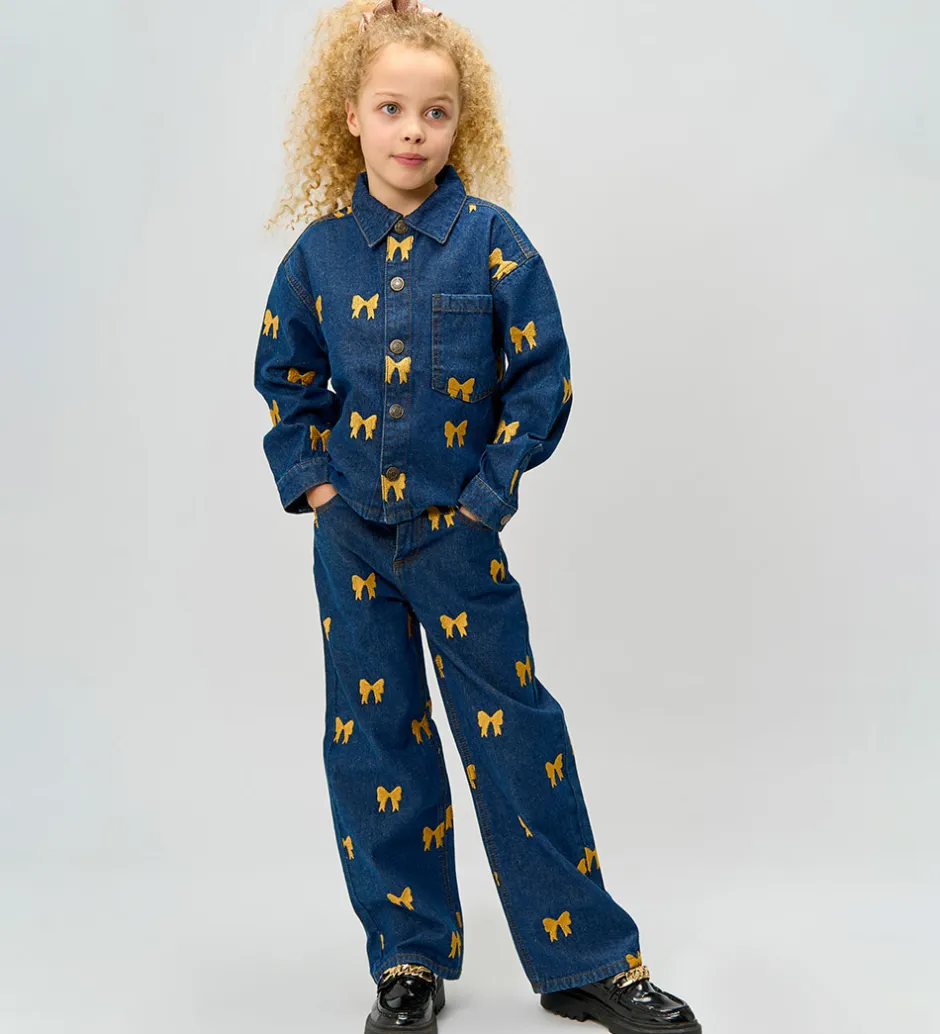 Børn The New Denimjakke - TnRaquel - Medium Blue Denim AOP