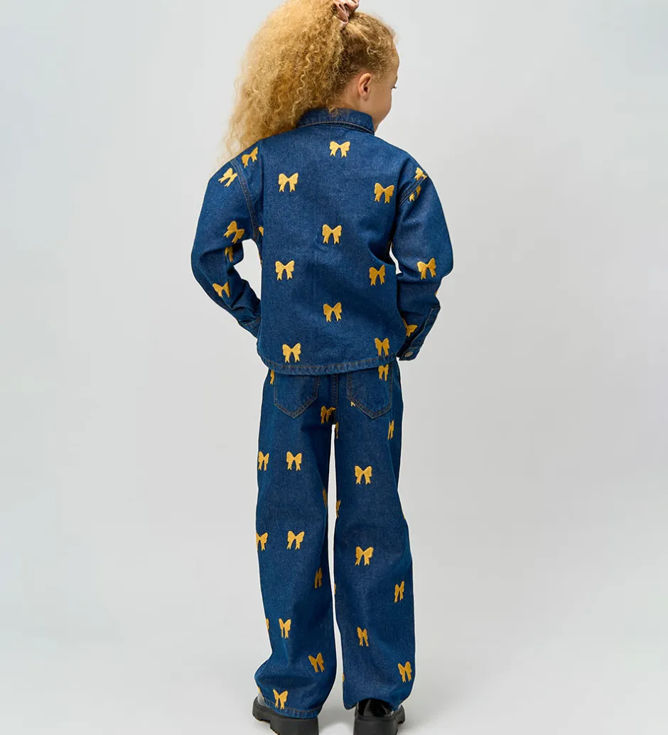 Børn The New Denimjakke - TnRaquel - Medium Blue Denim AOP