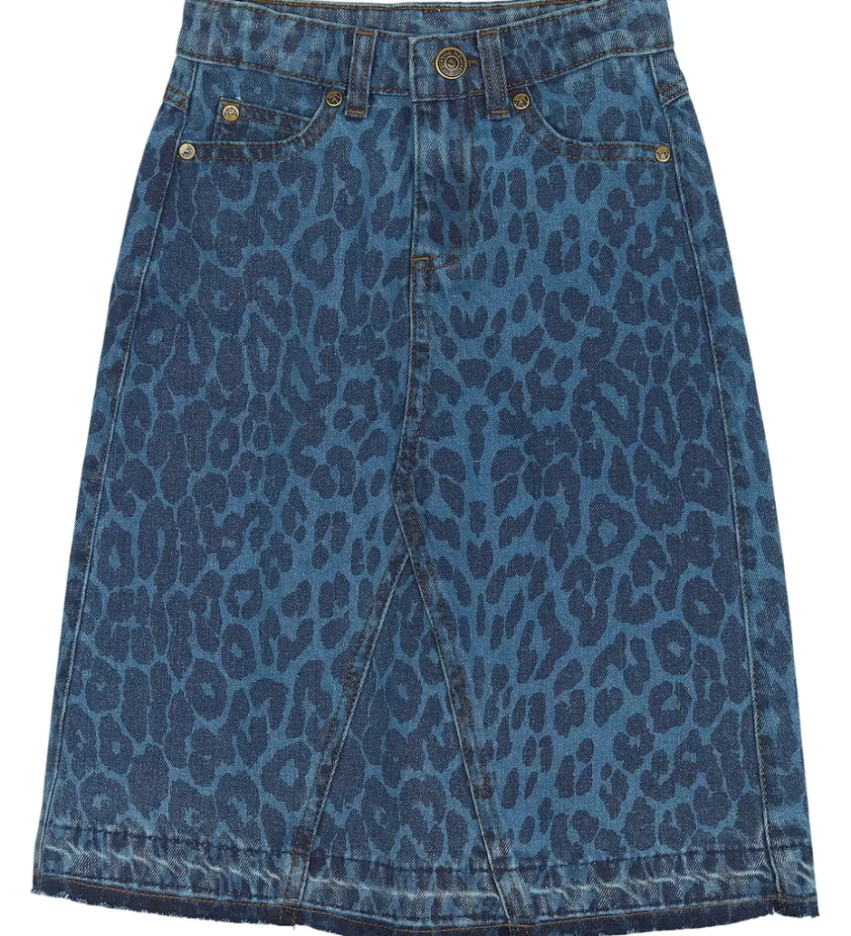 Nederdele*The New Nederdel - TnPrima - Mediun Blue Denim/Leo