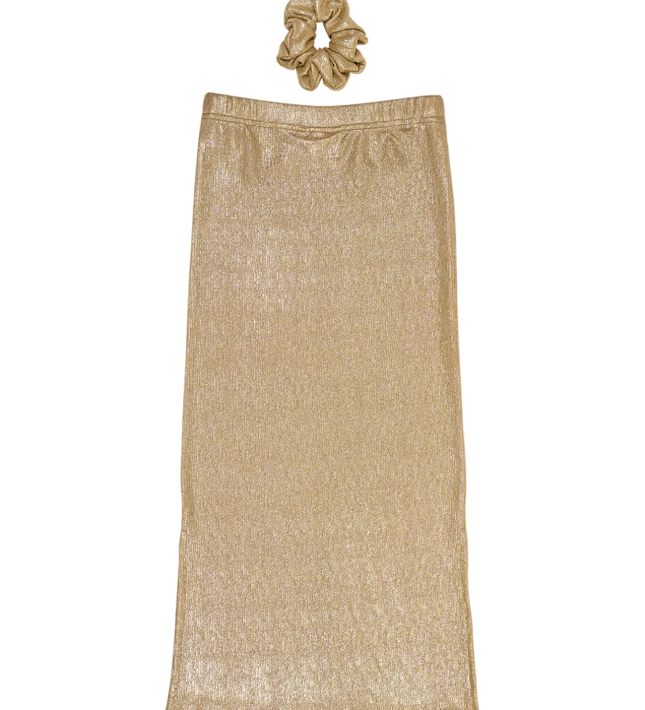 Nederdele*The New Nederdel m. Scrunchie - TnRosalind - Guld