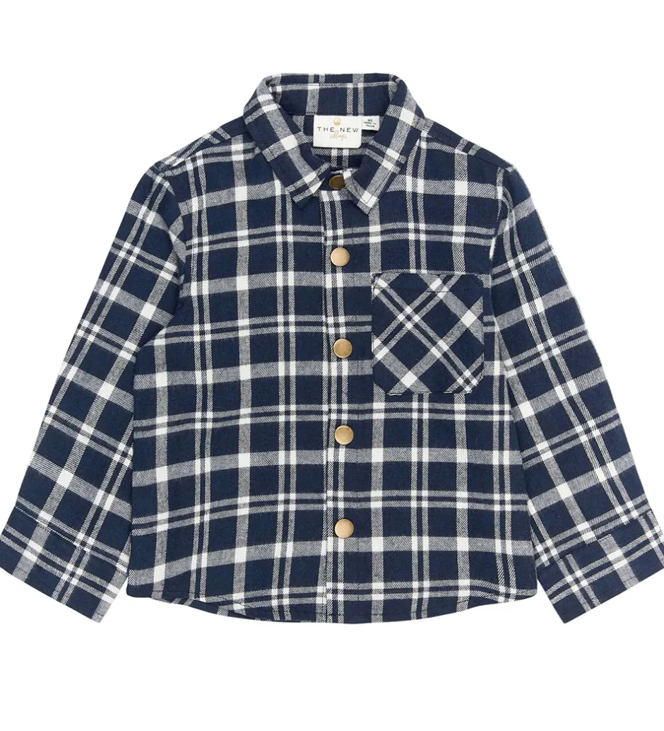 Børn The New Siblings Skjorte - TnstRiggs - Flannel - Navy Blazer Che
