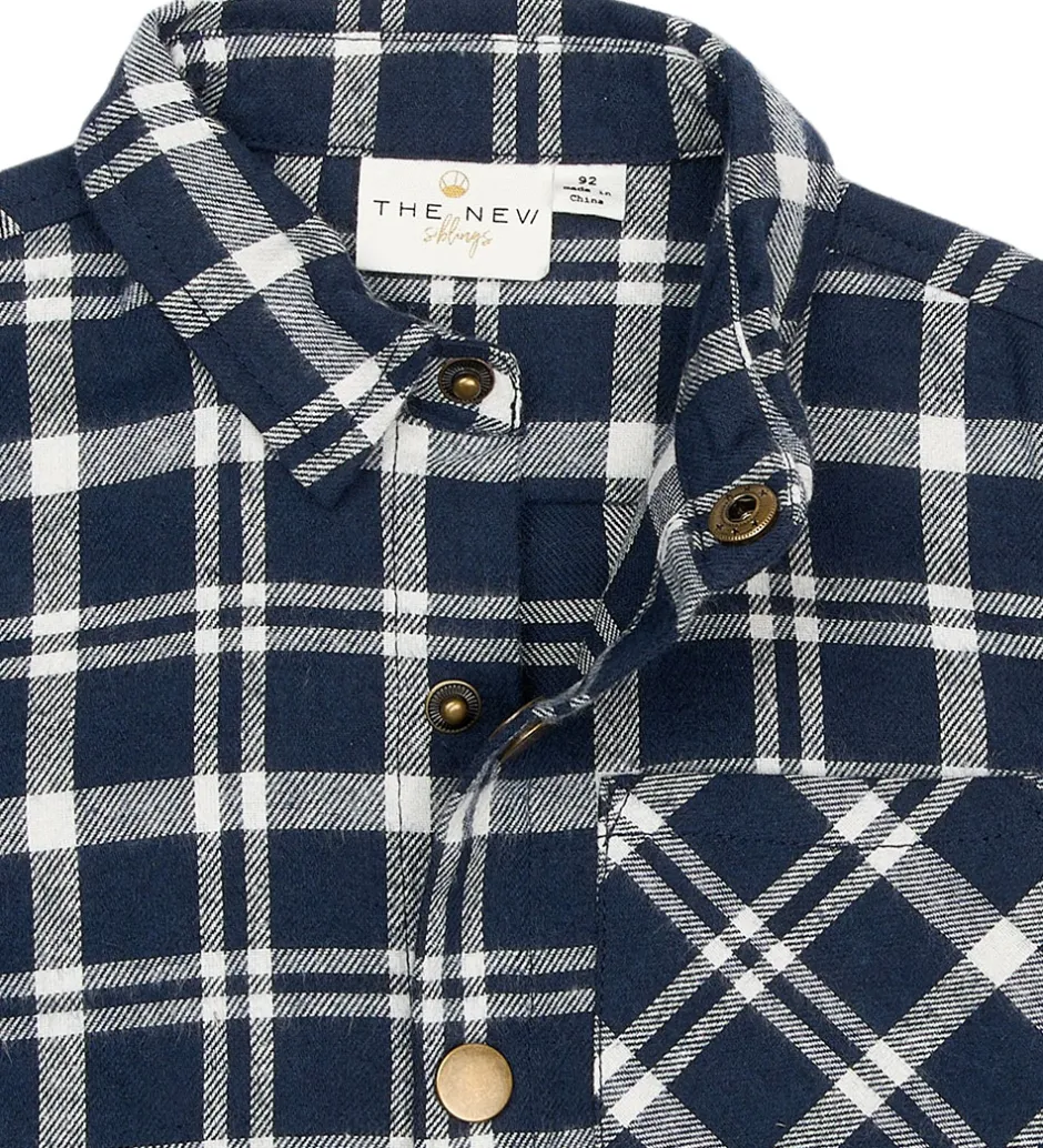Børn The New Siblings Skjorte - TnstRiggs - Flannel - Navy Blazer Che