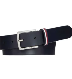 Børn Tommy Hilfiger Bælte - Leather Belt - Navy Blue