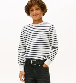 Børn Tommy Hilfiger Bluse - Stripe - Light Grey Heather Stripe Grey
