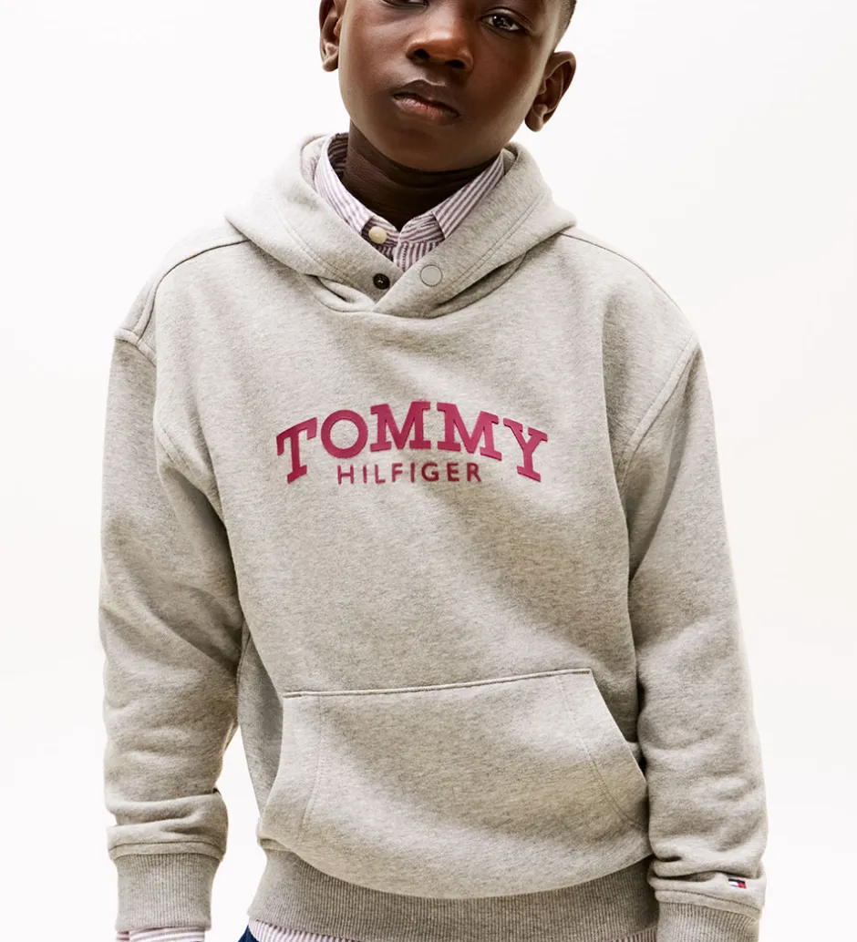Børn Tommy Hilfiger Hættetrøje - Mid Grey/Heather Grey