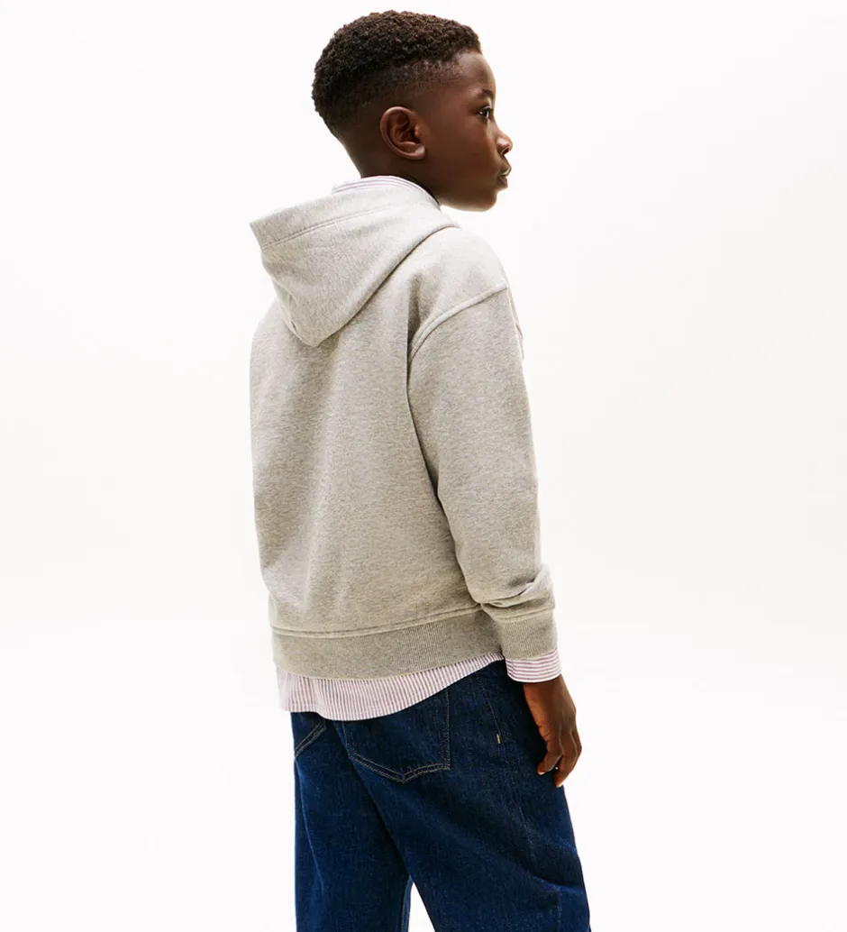 Børn Tommy Hilfiger Hættetrøje - Mid Grey/Heather Grey