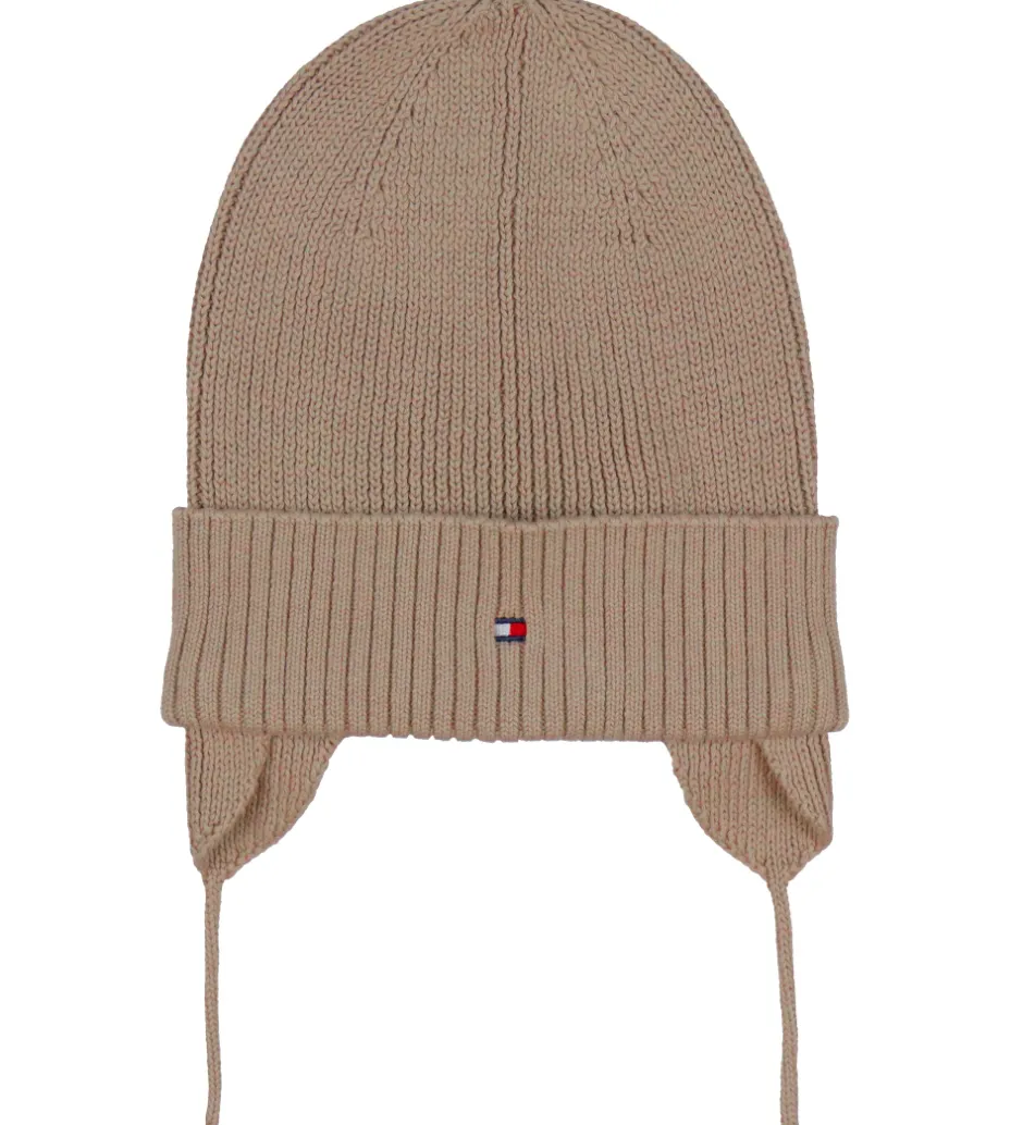 Huer Og Hatte*Tommy Hilfiger Hue - Strik - Malted Milkbrown