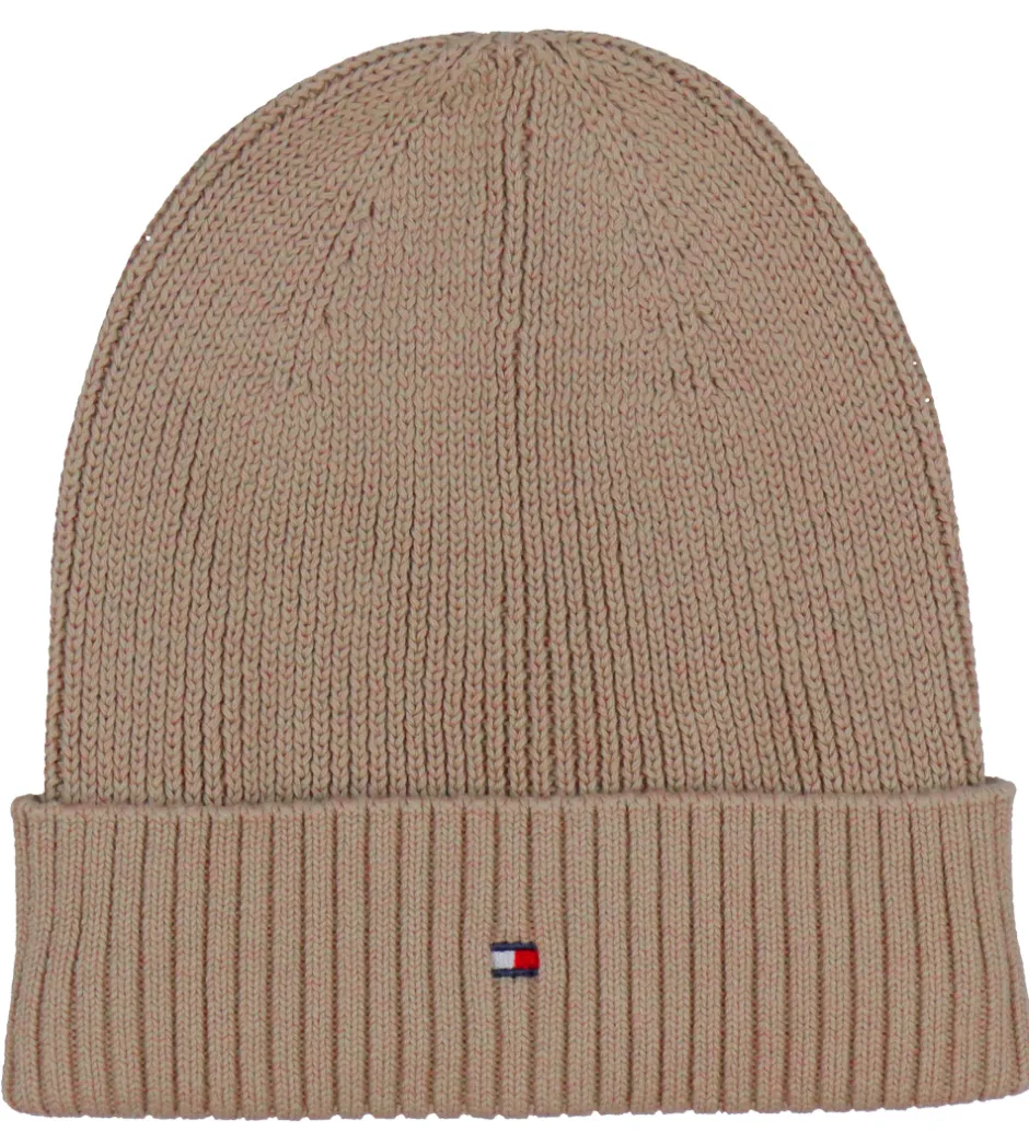 Huer Og Hatte*Tommy Hilfiger Hue - Strik - Malted Milkbrown