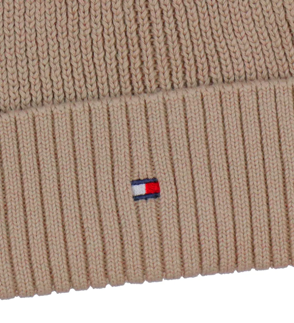 Huer Og Hatte*Tommy Hilfiger Hue - Strik - Malted Milkbrown