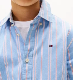 Skjorter|Konfirmationstøj*Tommy Hilfiger Skjorte - Cloudy Blue m. Hvid/Rød