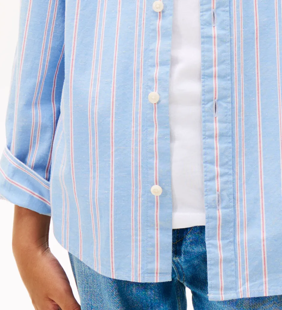 Skjorter|Konfirmationstøj*Tommy Hilfiger Skjorte - Cloudy Blue m. Hvid/Rød