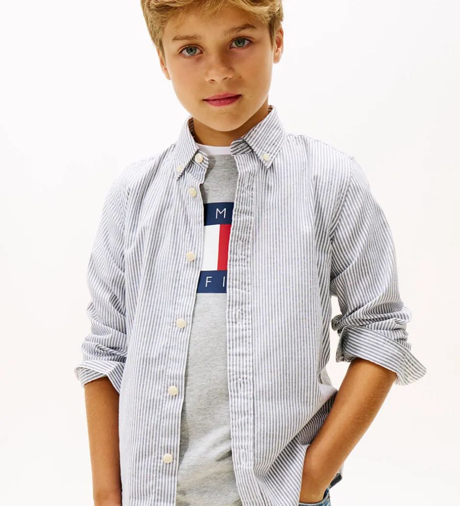 Børn Tommy Hilfiger Skjorte - Dark Night Navy Stripe