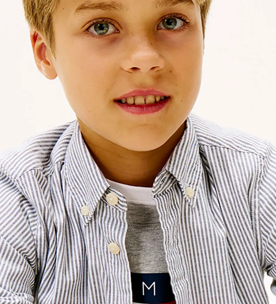 Børn Tommy Hilfiger Skjorte - Dark Night Navy Stripe