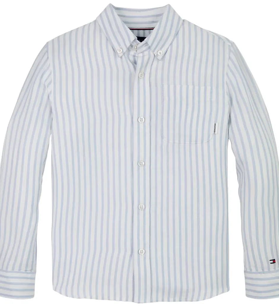 Børn Tommy Hilfiger Skjorte - Hør - Linen Blend - Breezy Blue Stripe