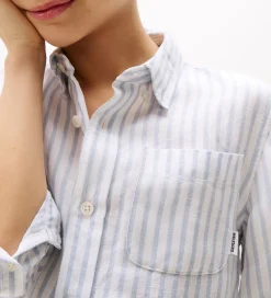Børn Tommy Hilfiger Skjorte - Hør - Linen Blend - Breezy Blue Stripe