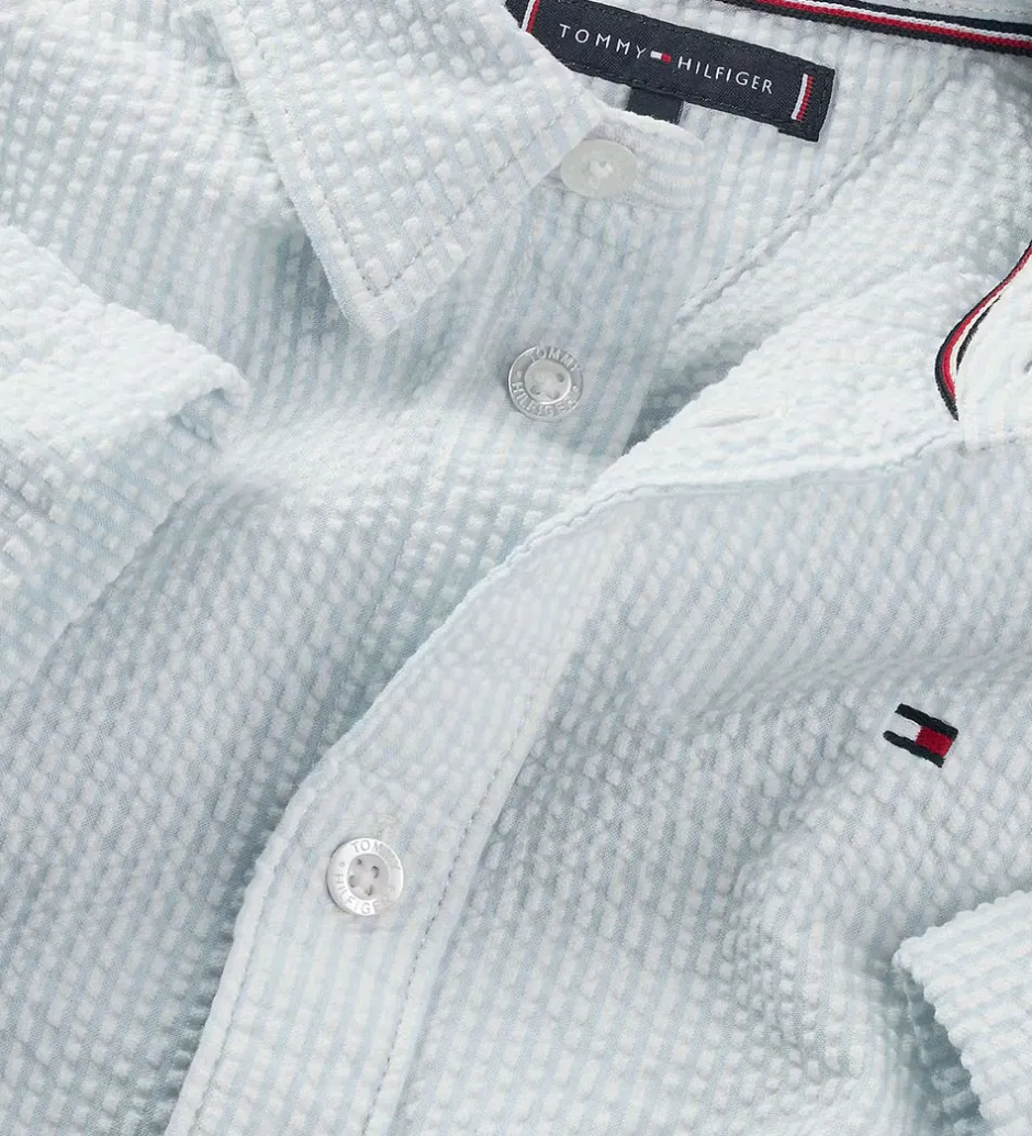 Børn Tommy Hilfiger Skjorte - Seersucker - Breezy Blue White Stripe