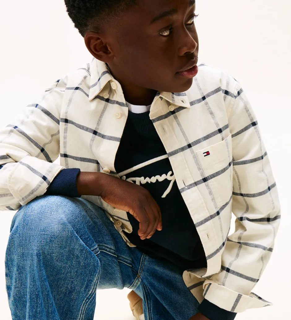 Børn Tommy Hilfiger Skjorte - Window Pane Check - Hvidternet