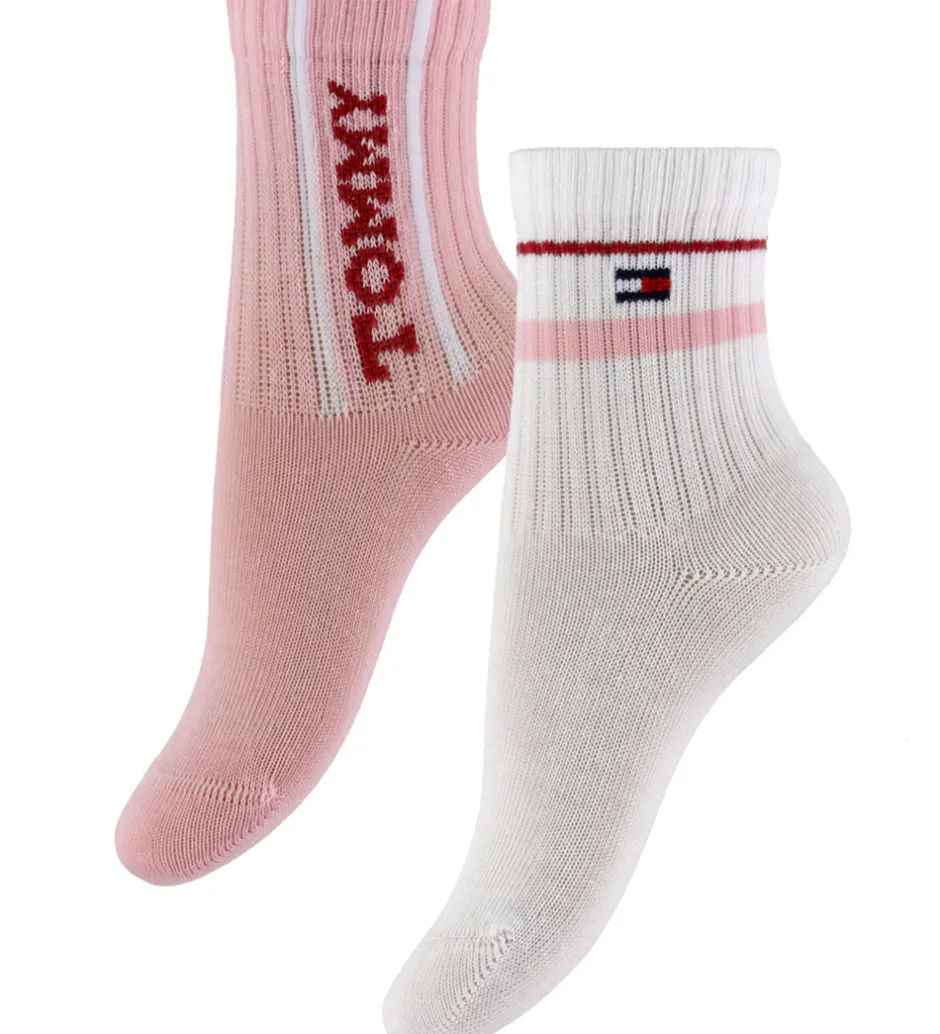 Strømper*Tommy Hilfiger Strømper - 2-pak - Rosa/Hvid