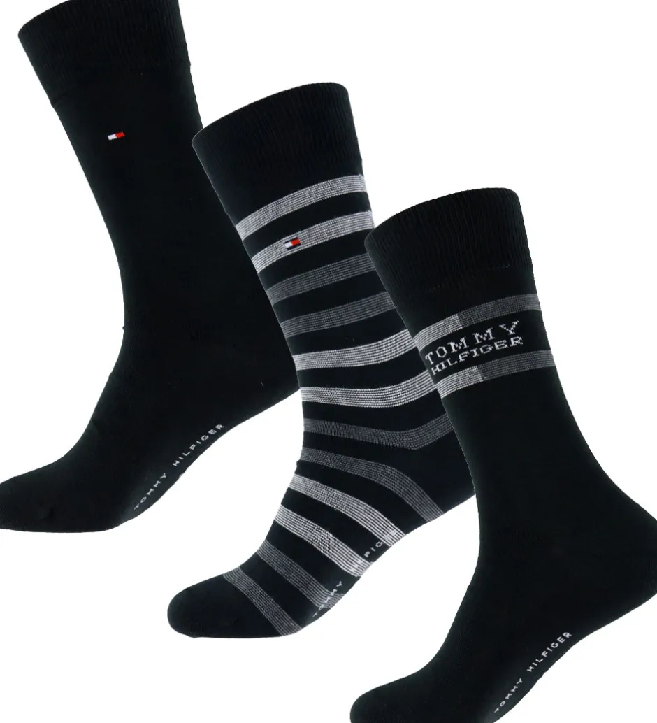 Børn Tommy Hilfiger Strømper - 3-pak - Sort m. Grå
