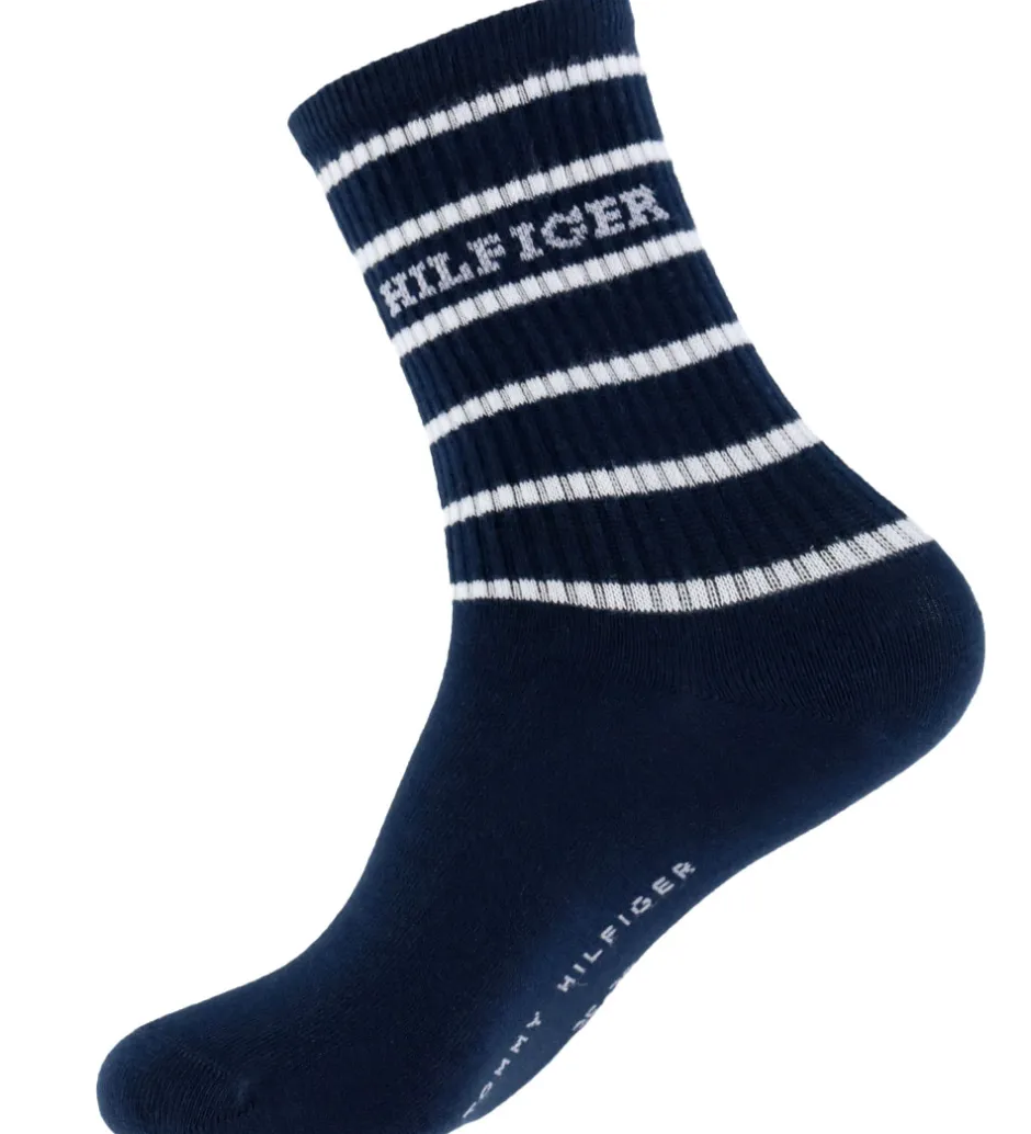 Strømper*Tommy Hilfiger Strømper - 2-pak - Navy m. Hvid/Glimmer