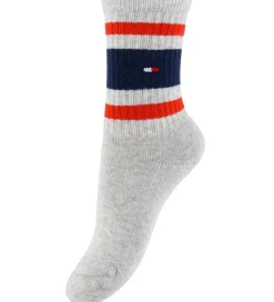 Børn Tommy Hilfiger Strømper - 2-pak - Navy/Gråmeleret m. Logostriber