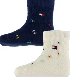 Børn Tommy Hilfiger Strømper - 2-pak - Tommy Original/Hvid m. Print