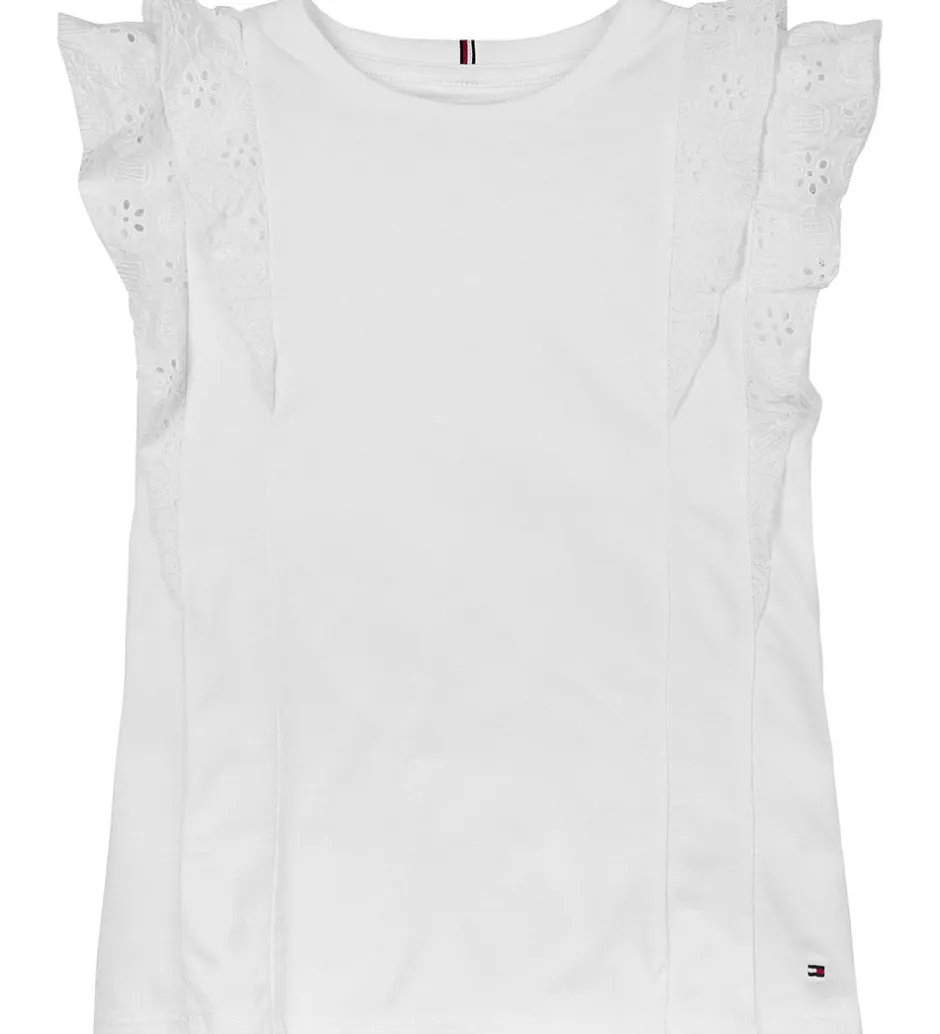 Børn Tommy Hilfiger Top - Broderie Anglaise - Hvid