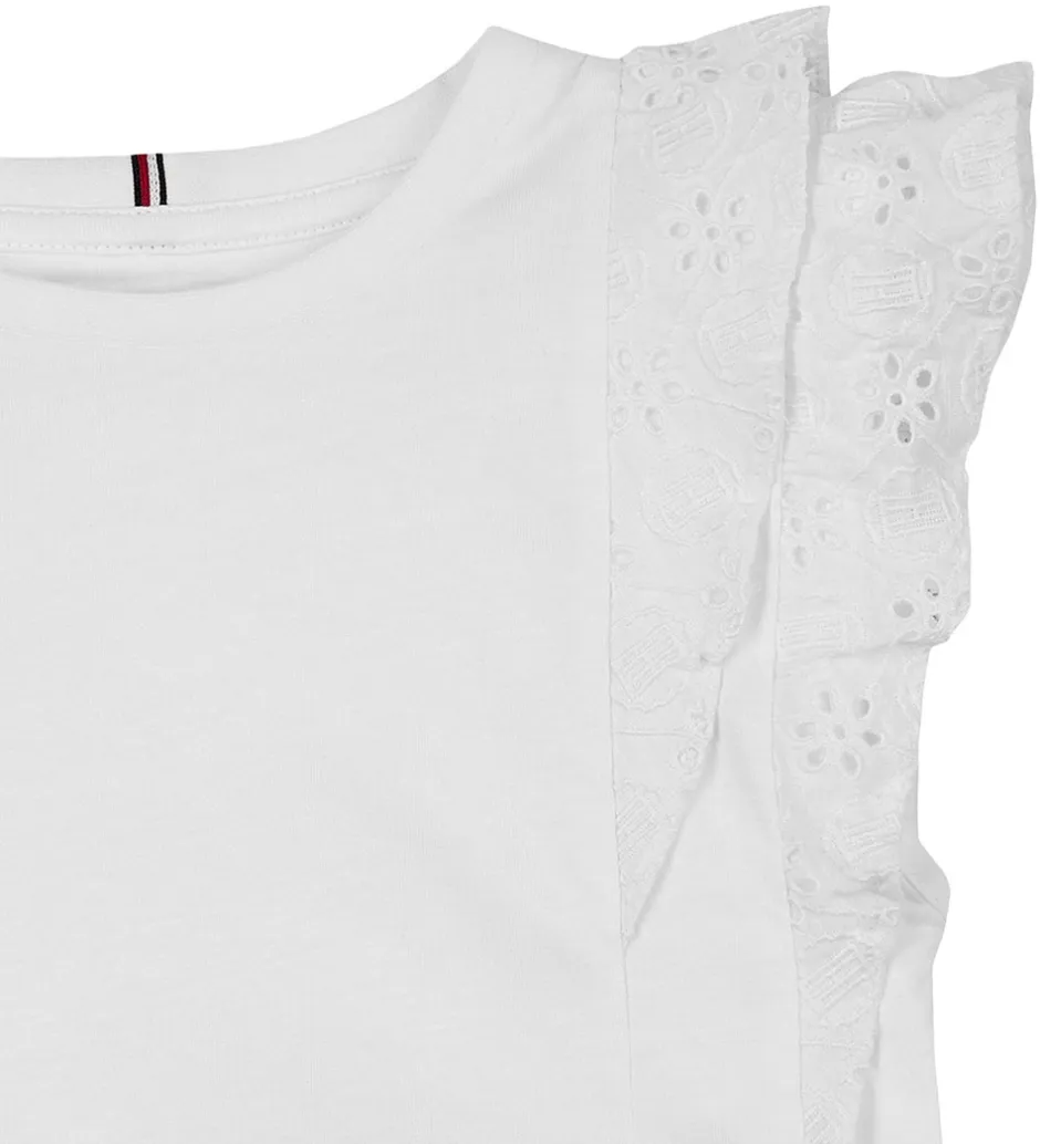 Børn Tommy Hilfiger Top - Broderie Anglaise - Hvid