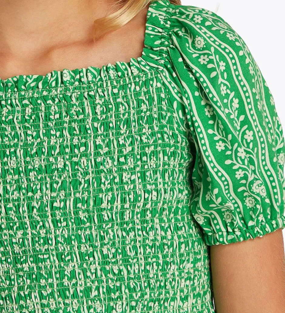 Toppe*Tommy Hilfiger Top - Printed Smock - Radiant Green