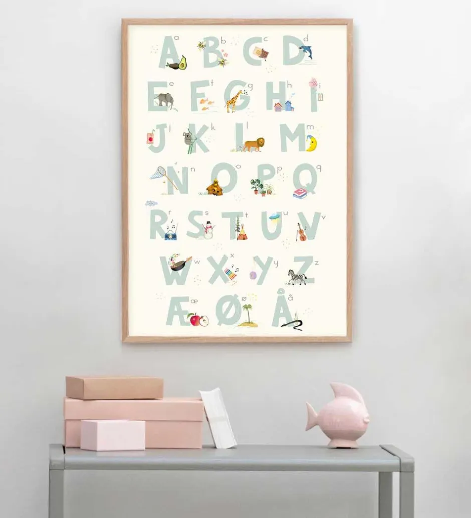 Plakater Og Billeder*Vissevasse Plakat - 30x40 - Alphabet Blue Danish